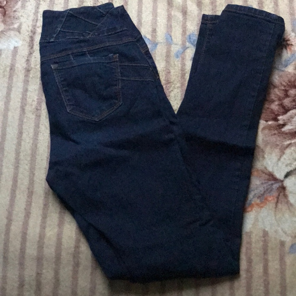 Dark high rise jean